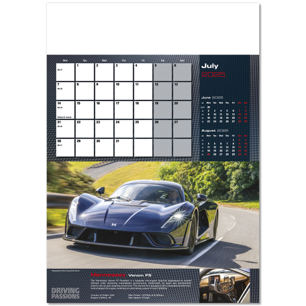 Driving Passions Wall Calendar