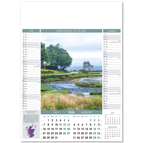 Memorable Scotland Wall Calendar