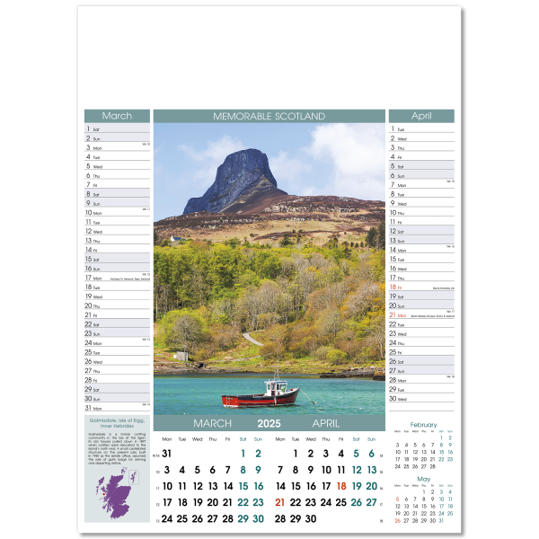 Memorable Scotland Wall Calendar