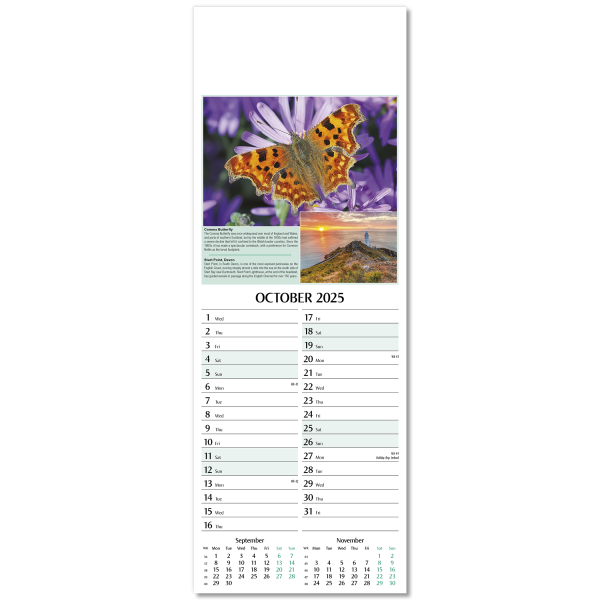 Nature's Glory Slim Wall Calendar