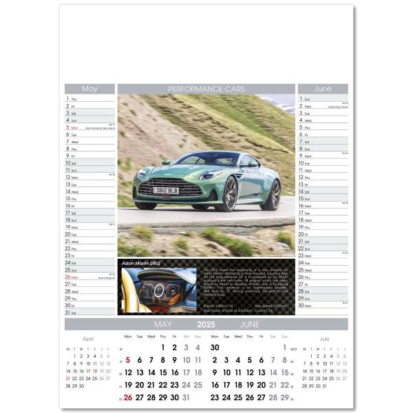 Performance Cars Wall Calendar