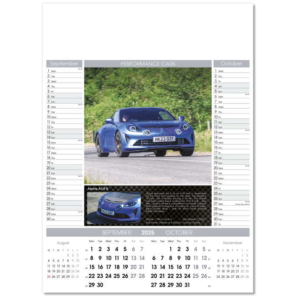 Performance Cars Wall Calendar