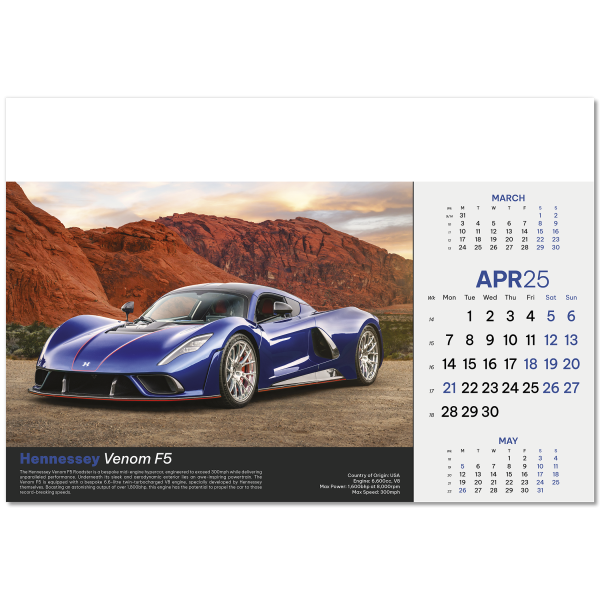 Supercars Wall Calendar