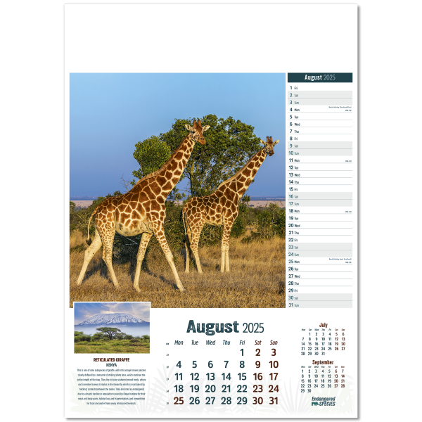 Endangered Species Wall Calendar