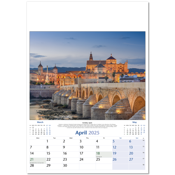 World by Night Wall Calendar