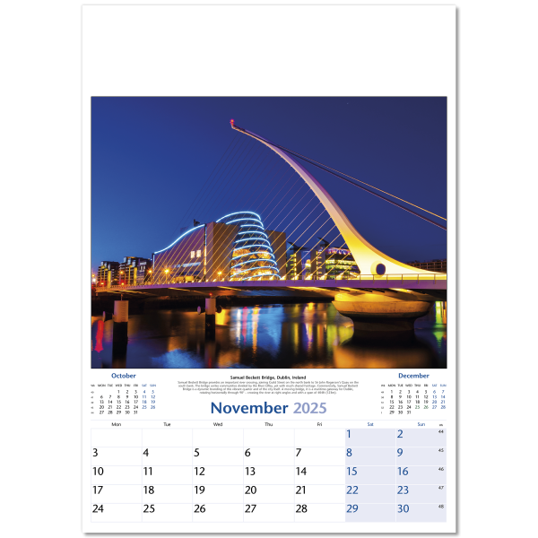 World by Night Wall Calendar