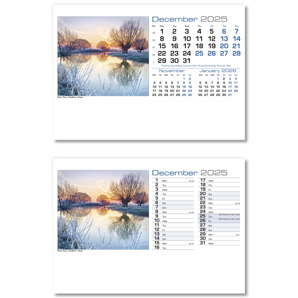 Atmospheric A5 Desk Calendar