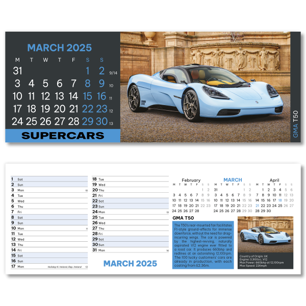 Supercars Desk Calendar