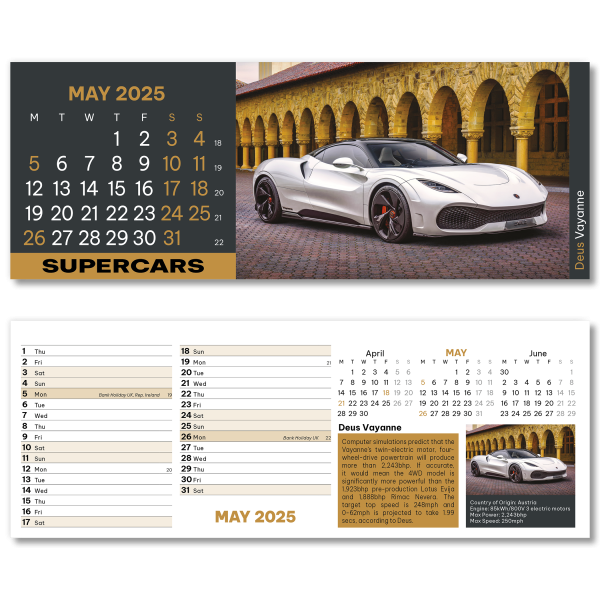 Supercars Desk Calendar