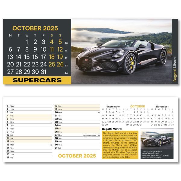 Supercars Desk Calendar