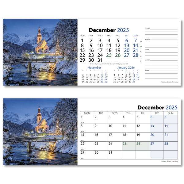 World by Night Desk Calendar