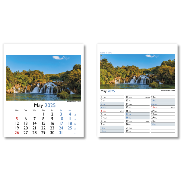 World in View Mini Desk Calendar
