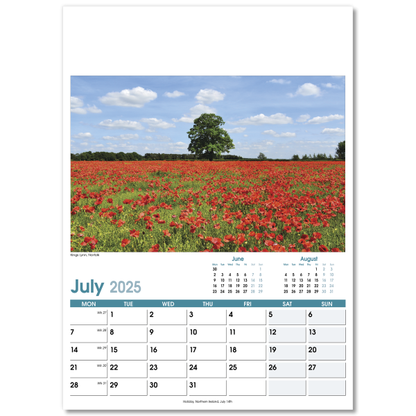 British Planner Wall Calendar - 13 Leaf