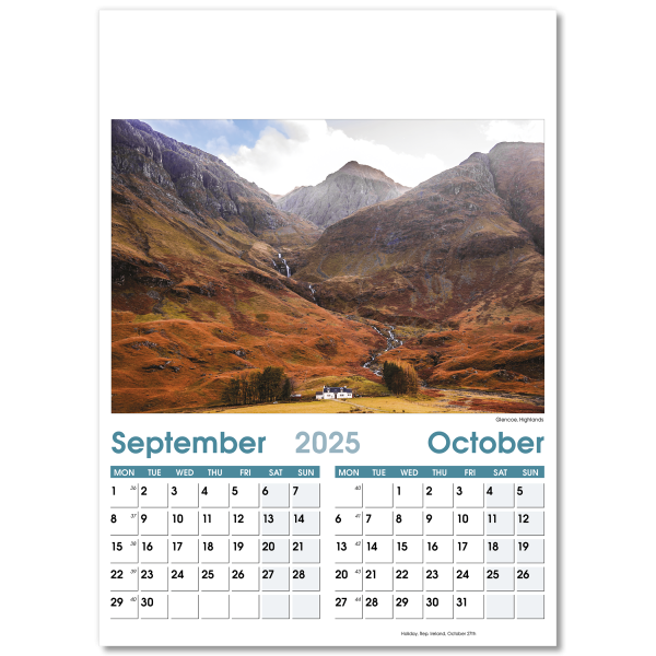 British Planner Wall Calendar - 7 Leaf