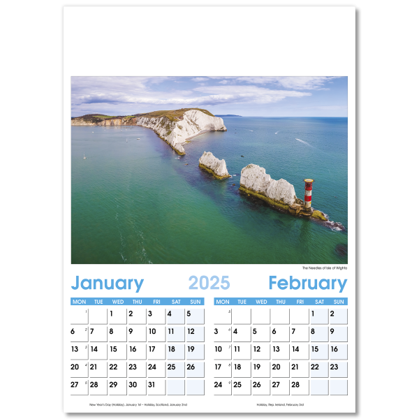 England Optima Wall Calendar - 7 Leaf