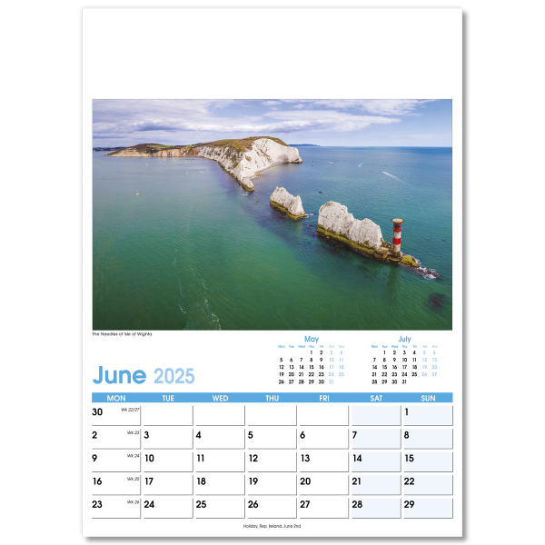 England Optima Wall Calendar - 13 Leaf