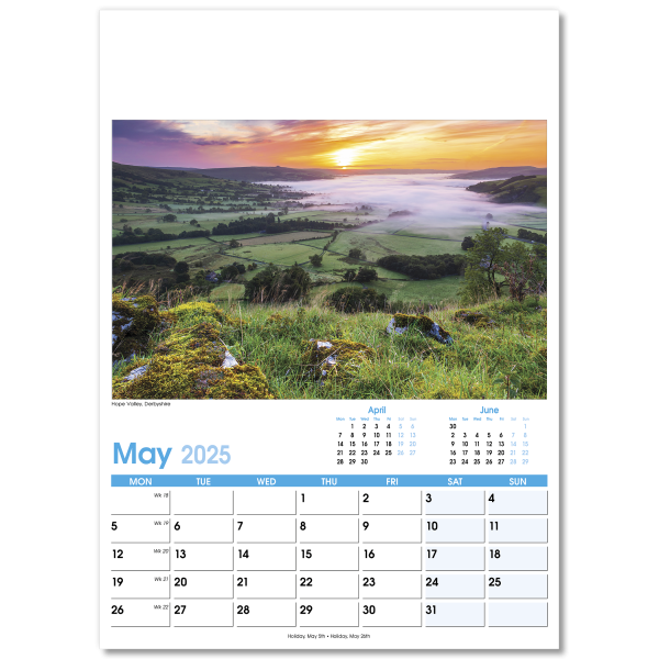 England Optima Wall Calendar - 13 Leaf