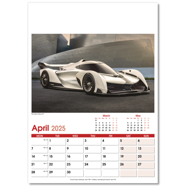 Fast Cars Wall Calendar - 13 Leaf