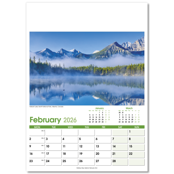 World Scenes Wall Calendar - 13 Leaf